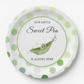 我々の小さな甘い豆はほとんどここにシャワー ペーパープレート (正面)