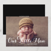 我々の小さな男|誕生の告知 案内状 (正面/裏面)
