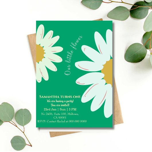 我々の小さな花は、1つのフローラ玉の誕生日を変える 招待状