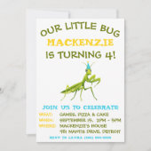 我々の小さな虫祈、マンティス、誕生日パーティー 招待状 (正面)