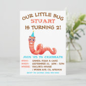 我々の小さな虫、ミミズ、ワームの誕生日パーティー 招待状 (スタンド正面)