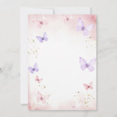 我々の小さな蝶はピンクと紫を一つ回している 招待状 (裏面)