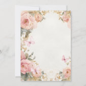 我々の小さな蝶はピンクの花を一つ回している 招待状 (裏面)