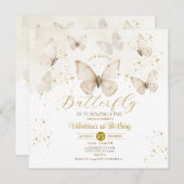 我々の小さな蝶は白いクリームを一つ回している 招待状 (正面/裏面)