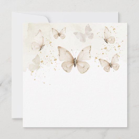 我々の小さな蝶は白いクリームを一つ回している 招待状 (裏面)