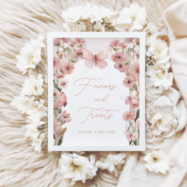 我々の小さな蝶ピンクの女の子は好意とおやつをする ポスター