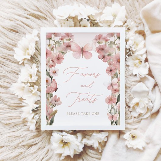 我々の小さな蝶ピンクの女の子は好意とおやつをする ポスター