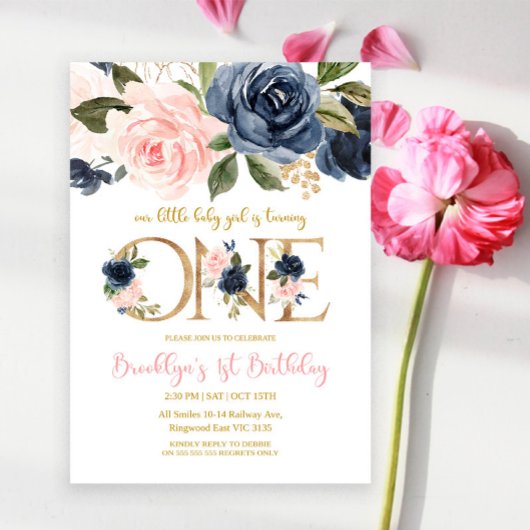 我々の小さな赤ん坊の女の子はONE招待状 招待状