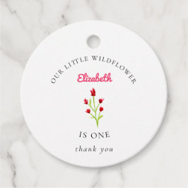 我々の小さな野花の最初の誕生日のフローラ ミニマル フェイバータグ