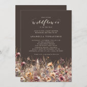 我々の小さな野花の秋フローラ赤ちゃんシャワー 招待状 (正面/裏面)