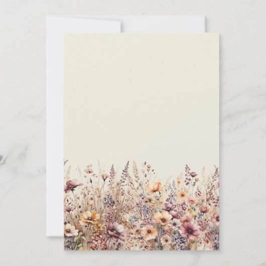 我々の小さな野花の秋フローラ赤ちゃんシャワー 招待状 (裏面)