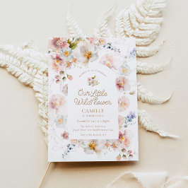 我々の小さな野花1番目の誕生日招待状 招待状