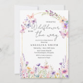 我々の小さな野草のフローラの赤ちゃんシャワー 招待状 (正面)