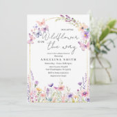我々の小さな野草のフローラの赤ちゃんシャワー 招待状 (スタンド正面)
