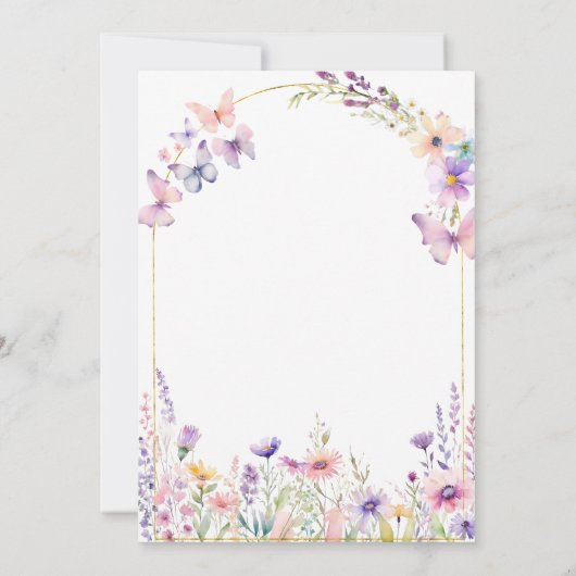 我々の小さな野草のフローラの赤ちゃんシャワー 招待状 (裏面)