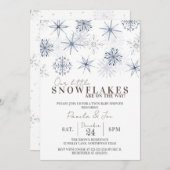 我々の小さな雪がベビーシャワーの途中にある 招待状 (正面/裏面)