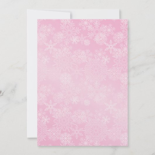 我々の小さな雪の結晶 | ガールファースト誕生日 招待状 (裏面)