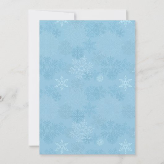 我々の小さな雪の結晶 | ボーイファースト誕生日 招待状 (裏面)