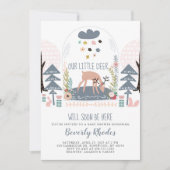 我々の小さな鹿の赤ちゃんシャワー 招待状 (正面)
