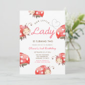 我々の小さなLadybug女の子の誕生日パーティー 招待状 (スタンド正面)