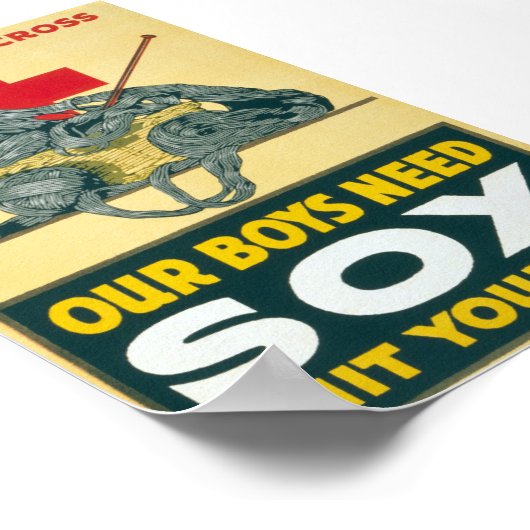 我々の少年たちはソックスが必要だ – あなたのビットを編む ポスター (角)
