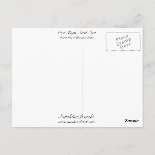 我々の少年たちはソックスが必要 ポストカード (裏面)