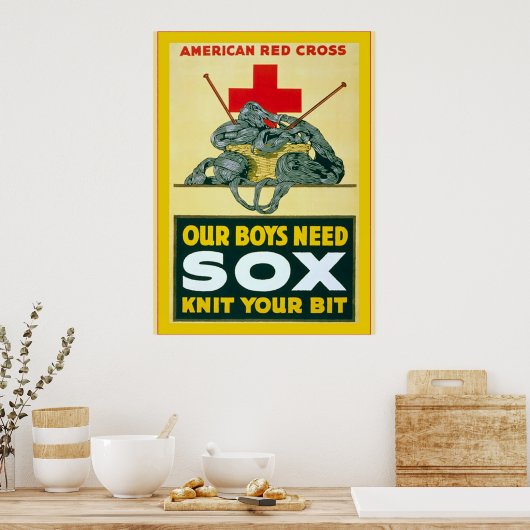 我々の少年たちはソックスを必要とする~ヴィンテージ世界大戦1 ポスター (キッチン)