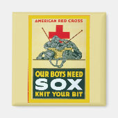 我々の少年たちはソックスを必要とする～ヴィンテージ世界大戦1 マグネット (正面)