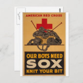 我々の少年たちはソックス赤十字世界大戦が必要2 ポストカード (正面/裏面)
