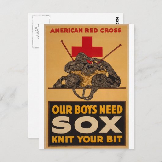 我々の少年たちはソックス赤十字世界大戦が必要2 ポストカード (正面/裏面)