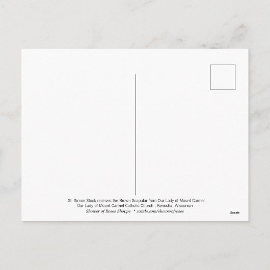 我々の山の女性カーメルセントサイモンストックスカプラ シーズンポストカード (裏面)