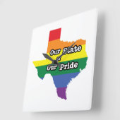 我々の州のプライド |テキサス州 スクエア壁時計 (傾斜)