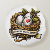 我々の巣は家族の愛を育てた ラウンドクッション (裏面)