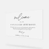 我々の差し込まれていない式への霜の降りた結婚歓迎 アクリルサイン (傾斜)