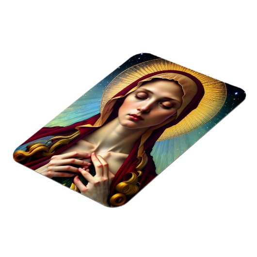 我々の平和の女神ヴァージンメアリモダンルネッサンス マグネット (左側)