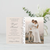 我々の得グリッターハートフォトバニラホワイト 招待状 (スタンド正面)