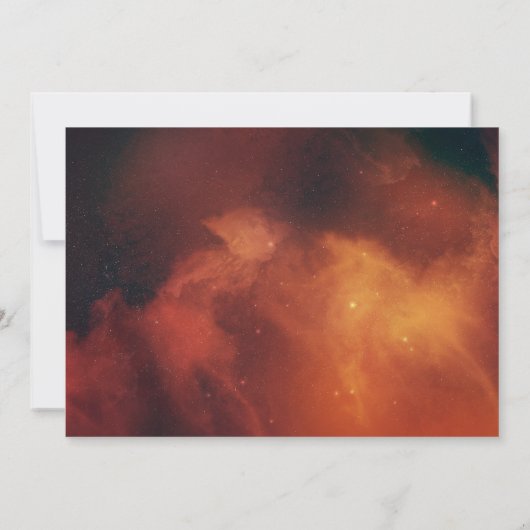 我々の得グリッターハート写真の飛び出し宇宙 招待状 (裏面)