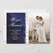 我々の得グリッターハート写真の飛び出し宇宙 招待状 (正面)