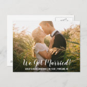 我々の得駆け落ち発表結婚したはがきWB 案内ポストカード (正面/裏面)