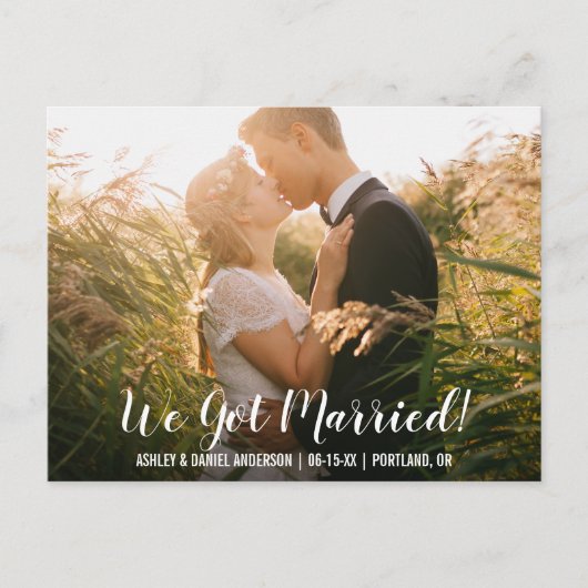 我々の得駆け落ち発表結婚したはがきWB 案内ポストカード (正面)