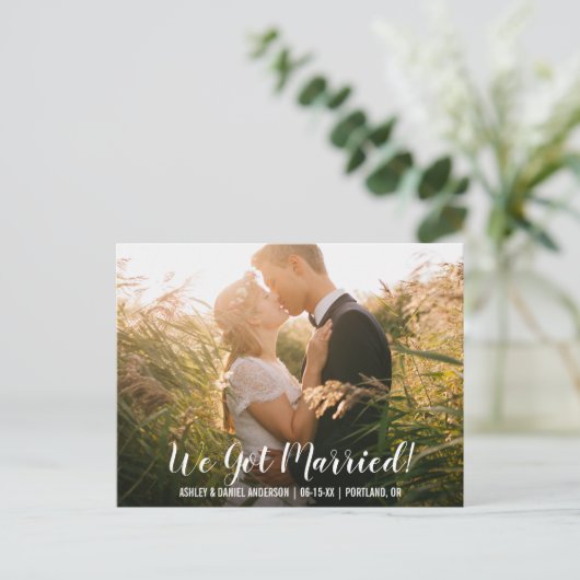 我々の得駆け落ち発表結婚したはがきWB 案内ポストカード (スタンド正面)