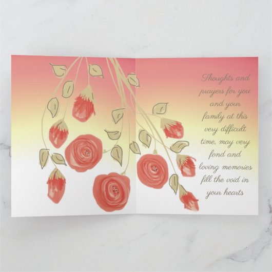 我々の心からの悔やみや弔慰 カード (内部)