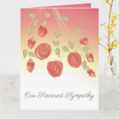 我々の心からの悔やみや弔慰 カード (黄色い花)