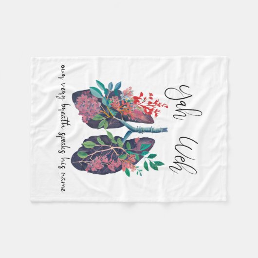 我々の息の話間彼の名前Yhwh Christian Rel フリースブランケット (正面(横))