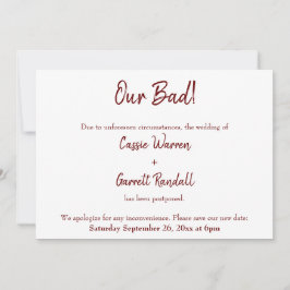 我々の悪いブルゴーニュは結婚発表を延期した 招待状