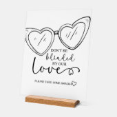 我々の愛に目がくらむな、サングラス・サイン結婚。 アクリルサイン (傾斜)