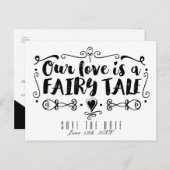 我々の愛のおとぎ話の結婚式は日付を保存 案内ポストカード (正面/裏面)