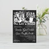 我々の愛は永遠のスケルトン結婚式招待状 招待状 (スタンド正面)