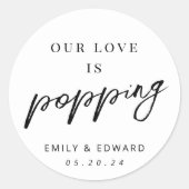 我々の愛ポップコーン結婚式の引き出物 ラウンドシール (正面)