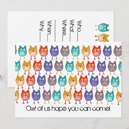 我々の招待の梟 招待状 (正面/裏面)